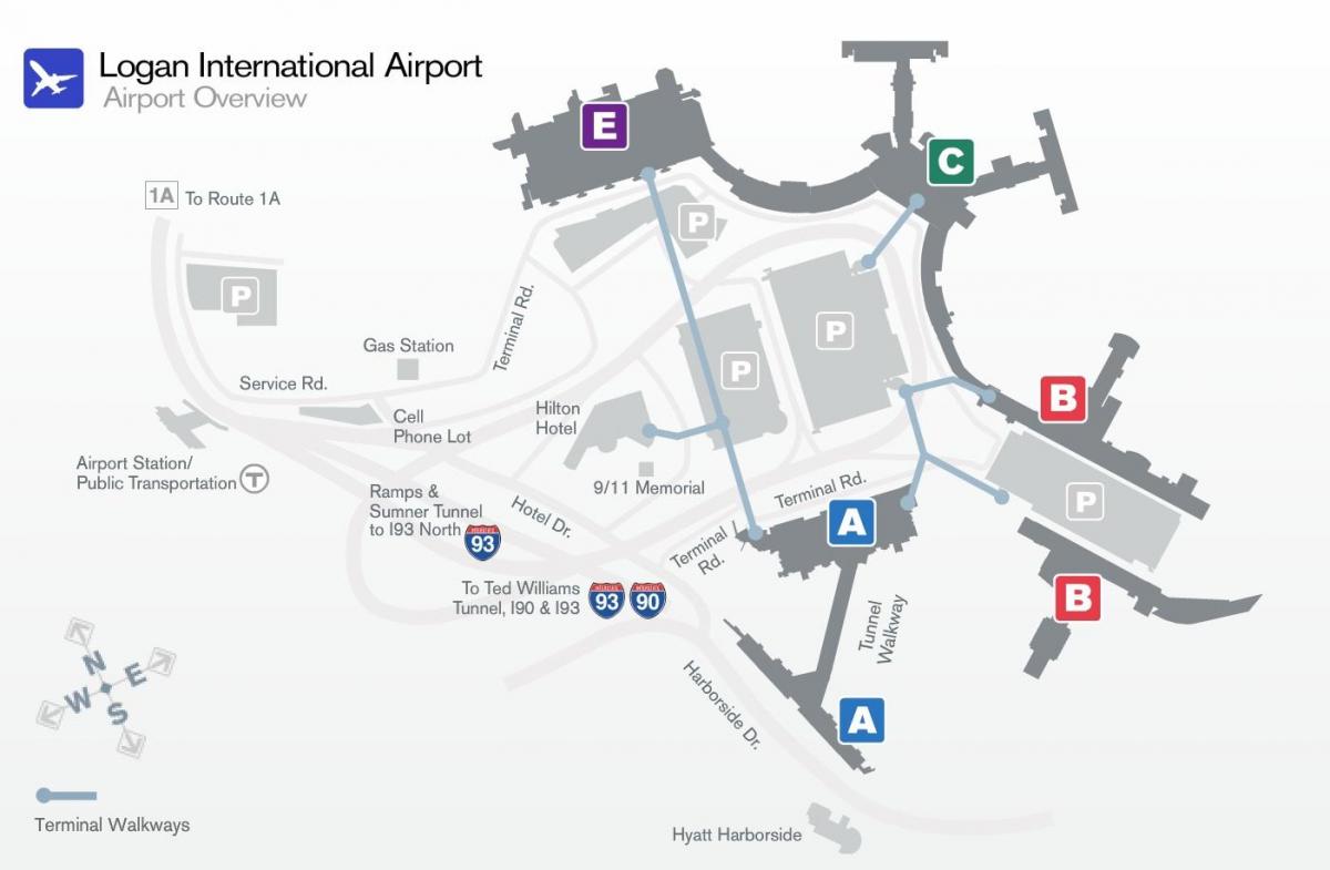 harta e Logan airport terminal b