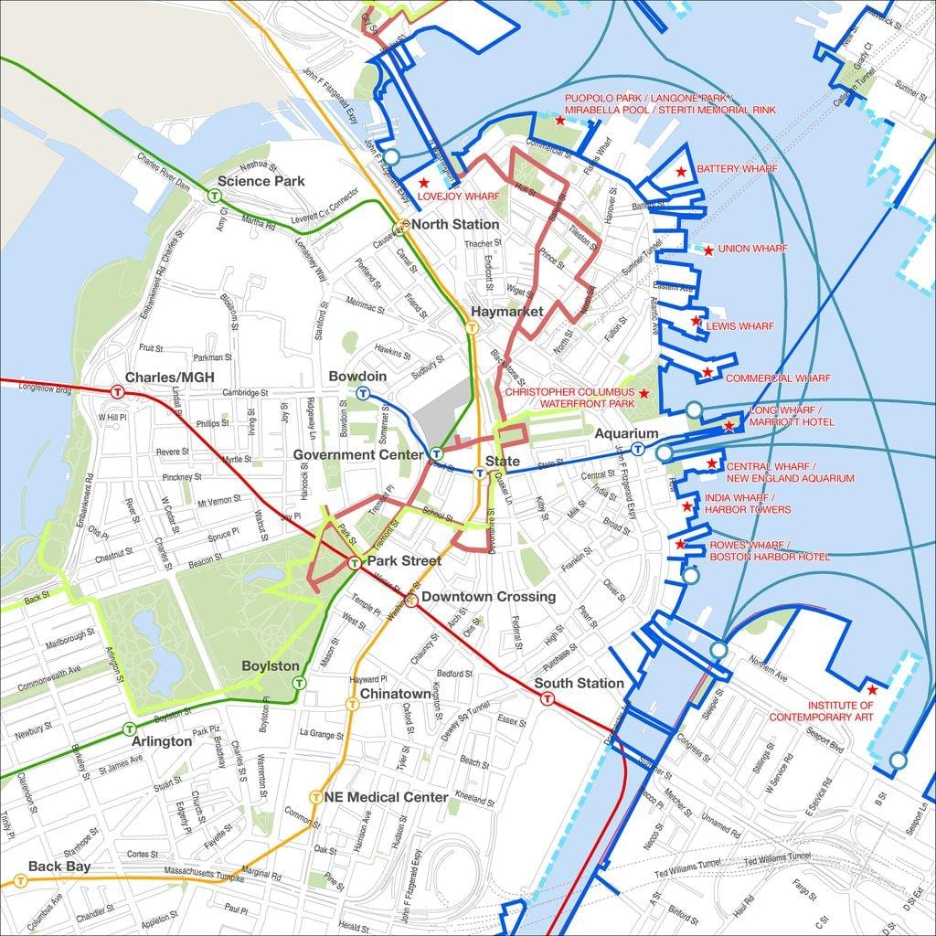 Boston turne në këmbë hartë