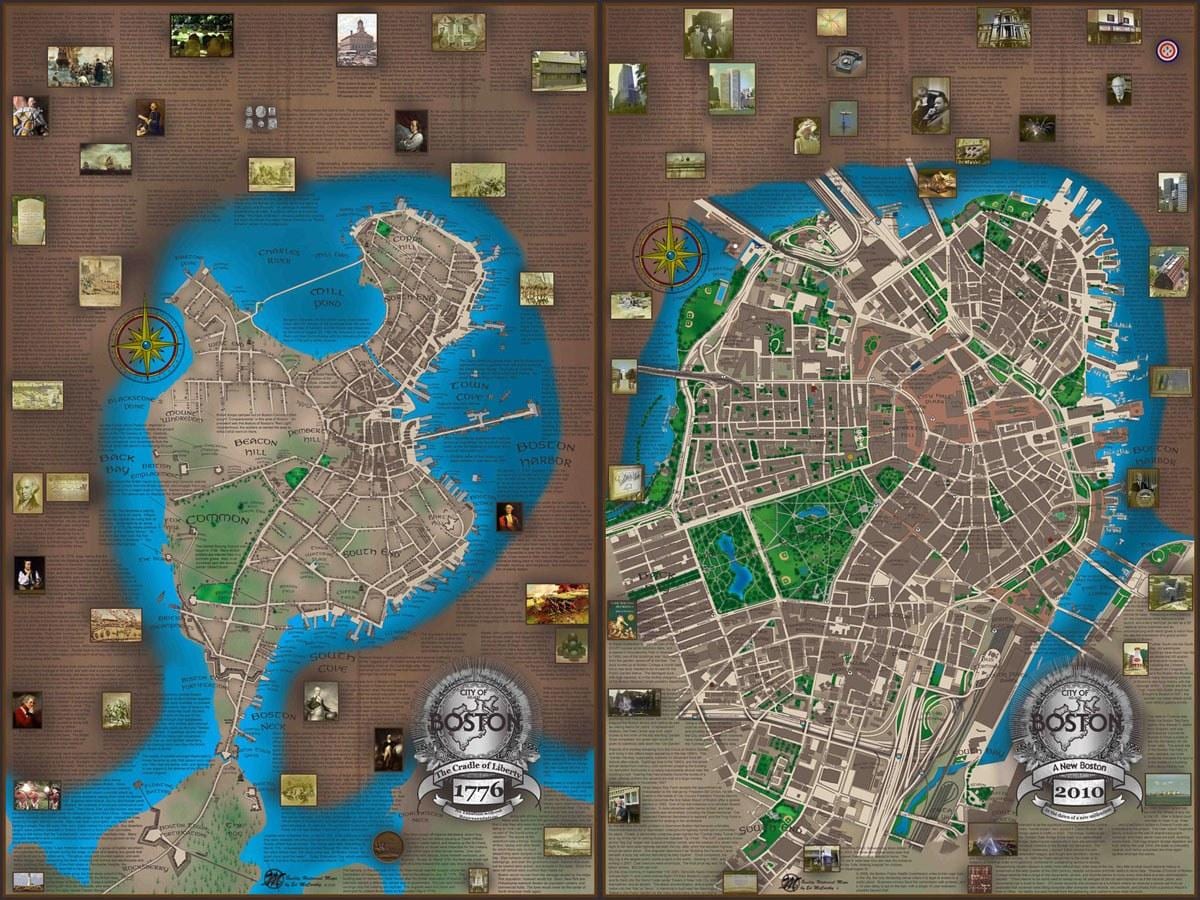 harta e Boston 1776