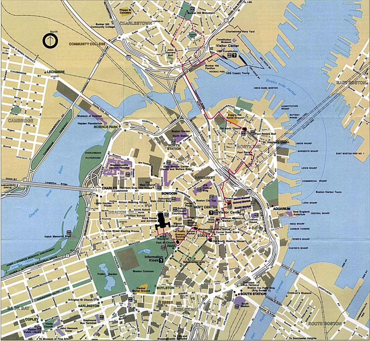 Boston hartë të qytetit