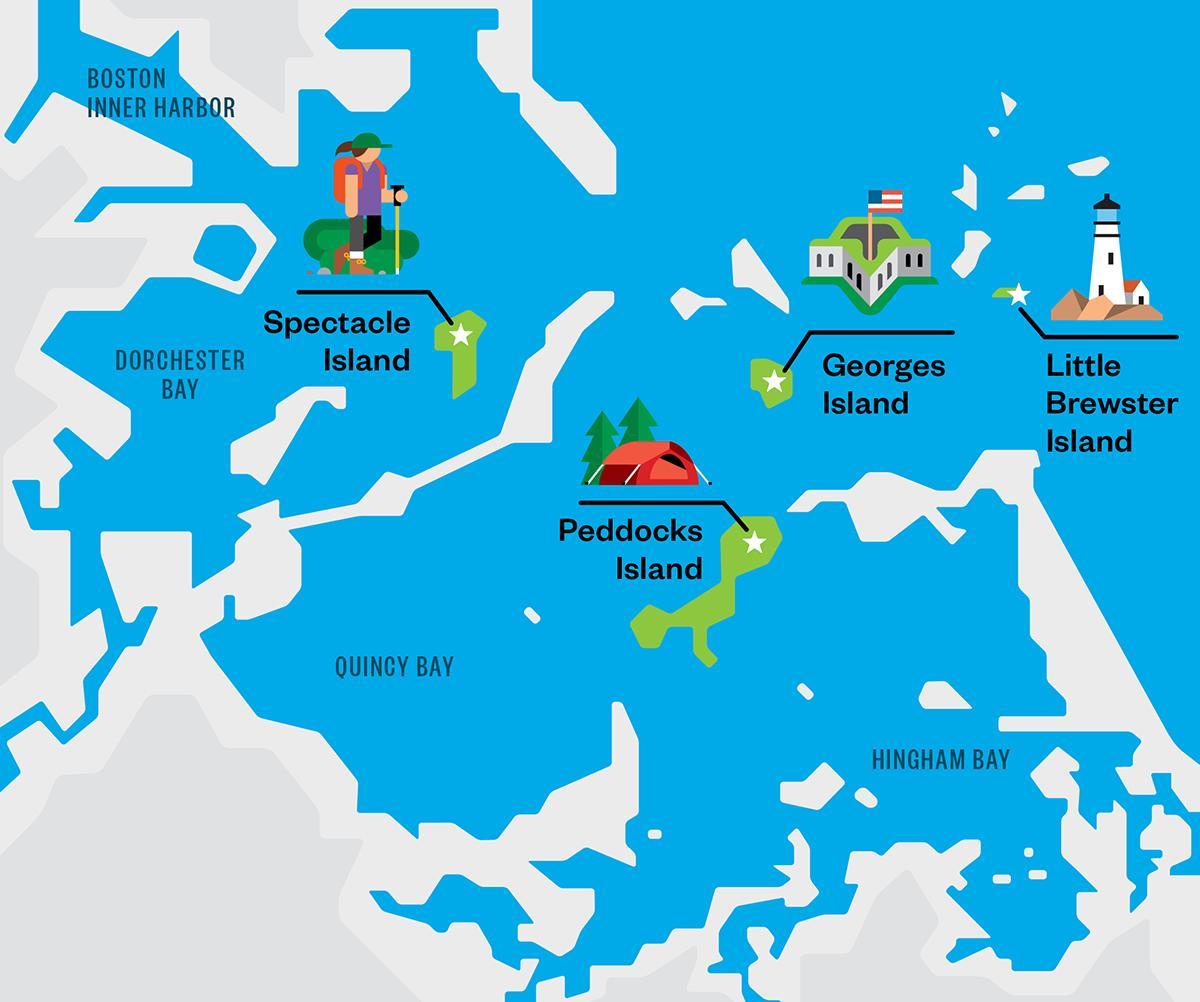 harta e Boston liman ishujt