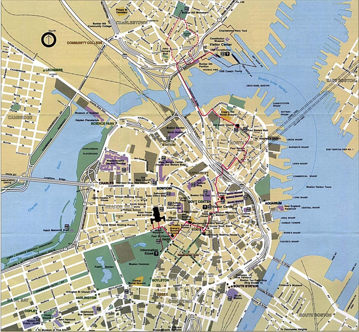 Boston hartë të qytetit