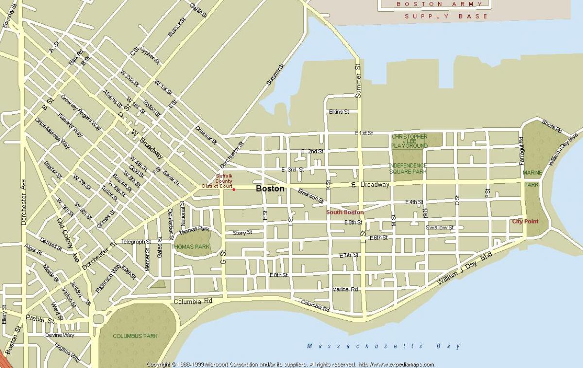 harta e Boston mass