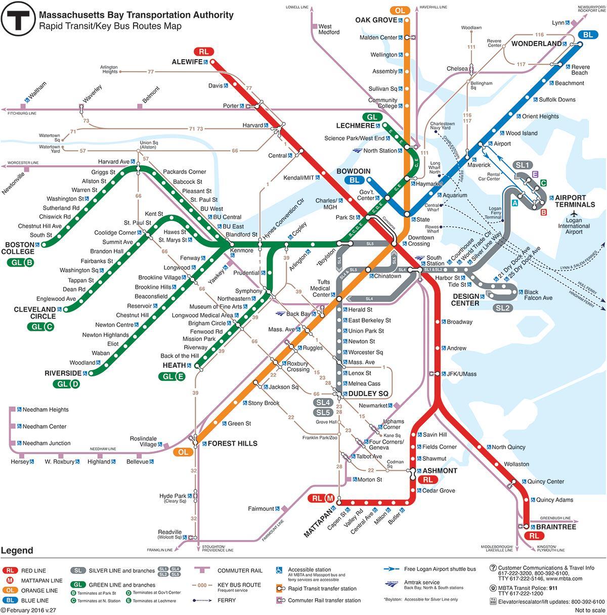MBTA hartë vijën e kuqe