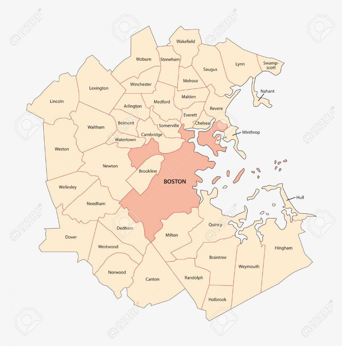 harta Boston zonë