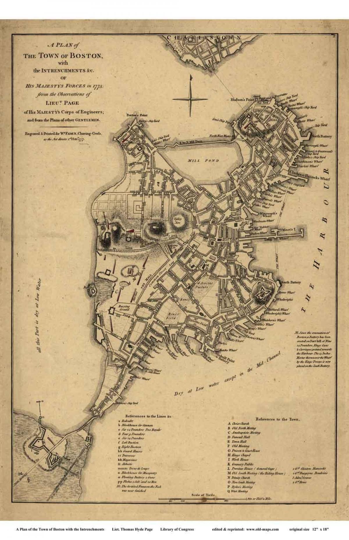 harta e historike Boston