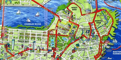 Hartën turistike e Boston