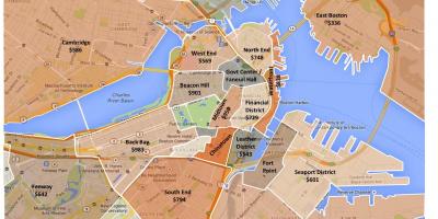 Qyteti i Bostonit harta e zonimit