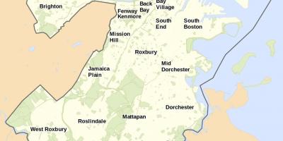 Harta e Bostonit dhe zonës përreth